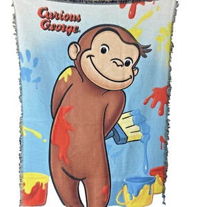 CurioUS George Paint Silky Touch Super Soft Fun Throw Blanket - Picture 1 of 14