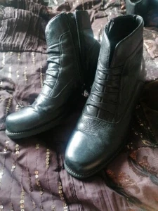 LOTUS Black Leather Steampunk Ankle Zipped Boots UK (6) EU (39) - Picture 1 of 18