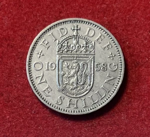 Great Britain Shilling 1958 Copper-Nickel Coin Scottish KM#905 T5705 - Picture 1 of 2