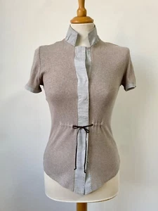 Brunello Cucinelli Beige Cotton Blouse / Cardigan , Size:L - Foto 1 di 12