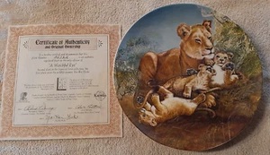 River Shore 1981 Yin-Rei Hicks "A Watchful Eye" Decorative Plate #3673A - Bild 1 von 11