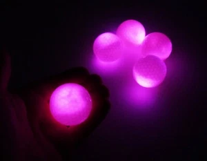 Light up Golf Balls for Night Play LED Glow Surlyn Golfball casing 5 Pack PINK - Picture 1 of 12