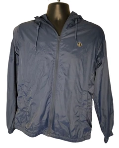 Volcom Water Resistant Windbreaker Hoodie Jacket Men's Small Navy - Picture 1 of 7