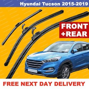 For Hyundai Tucson 15-19 U-Hook Front and rear Windscreen Wiper Blades 26"16"14" - Picture 1 of 5