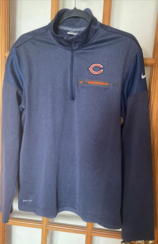 Chicago Bears Nike Dri Fit On Field Apparel Quarter Zip Sweatshirt Mens Medium Cover