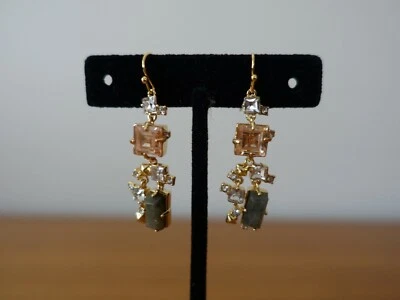 PENDIENTES GEOMÉTRICOS MULTI PIEDRAS ALEXIS BITTAR. NUEVO Foto 1 de 4