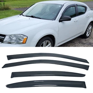 Smoke Window Visors Vent Sun Rain Guard Deflector Fit 2008-2014 Dodge Avenger - Picture 1 of 9