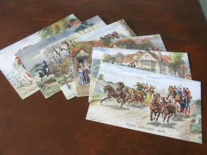 ORIGINAL SET OF SIX HARRY PAYNE TUCK POSTCARDS - COACHING DAYS - No.3478. - Picture 1 of 5