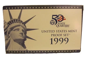 1999-S United States Mint PROOF COIN Set of 9 w/ State Quarters in case COA - Picture 1 of 8