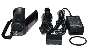 Barely used Sony DCR-SX44 Blue Camcorder, Works Excellent, LCD DOOR REMAINS OPEN - Picture 1 of 15