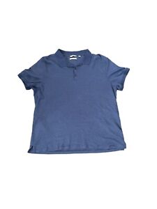 Calvin Klein Liquid Touch Shirt Men's  Short Sleeve Polo Size M Blue Striped