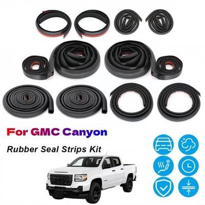 Door Rubber Seal Strips Weather Draft Wind Noise Reduction Trim For GMC Canyon - Изображение 1 из 4