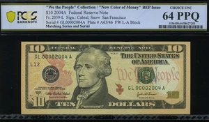 2004A $10 FRN GL00002004A P.C.G.S #64PPQ - Picture 1 of 3