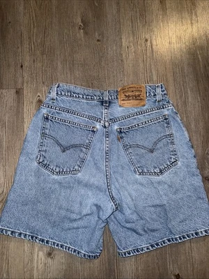 Pantalones Cortos de Jean Levi's 951 De Colección Para Mujer Talla 8 Lavado Claro Años 90 Naranja Pestaña tiro Alto Foto 1 de 4