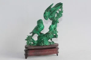 China Parrots Carved Malachite Figure (58298) - Imagen 1 de 8