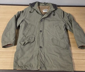 Vintage B-9 Parka Jacket Mens Medium Quilted Insulated Hooded Coat Warm 90s - Picture 1 of 8