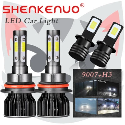 适用于日产 Maxima 1991 - 1998 4 侧白色 LED 车头灯雾灯灯泡套件组合 — 第 1/4 张图片