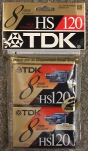 Paquete de 2 casete de video TDK HS (alto estándar) 120 8 mm - Imagen 1 de 2