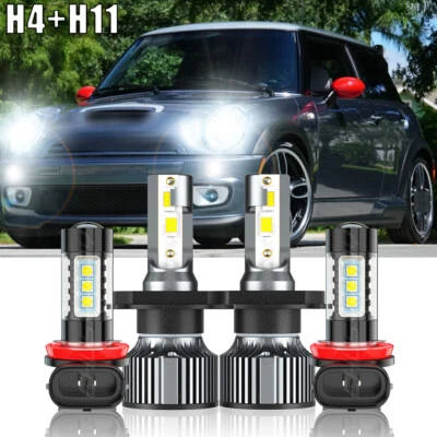 Комбинированная светодиодная противотуманная фара дальнего/ближнего света для Mini Cooper 2004-2006 годов выпуска 4 лампы - Изображение 1 из 4