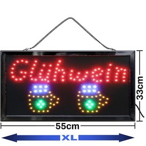 LED Schild Leuchtreklame, Motiv: geöffnet, Maße