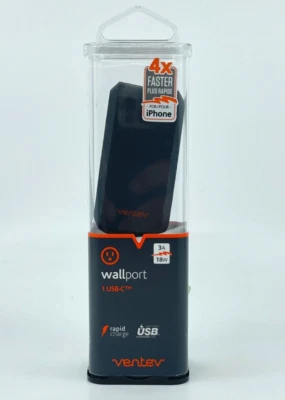 Ventev Wallport PD1180 Single 18W (USB-C) Port Wall Charger/Adapter - Gray TSW08 - Image 1 of 2