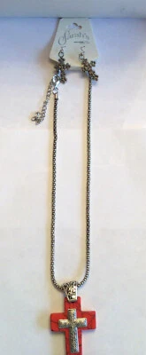 Red Cross Sarah’s Lead Free Nickel Free Necklace With Earrings New With Tags - Image 1 of 4