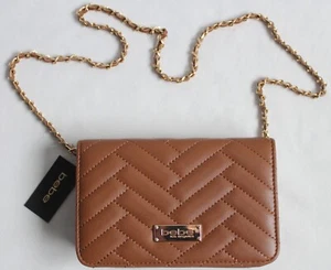 Bebe Los Angeles Sophia Crossbody Small Caramel Purse WBE01-123 Faux Leather - Picture 1 of 9