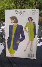 Oop easy Vogue 8159 misses dress long jacket sz 8-12 NEW