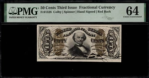 FR-1328 $0.50 Third Issue Fractional Currency - 50 Cents - Graded PMG 64 - Picture 1 of 2
