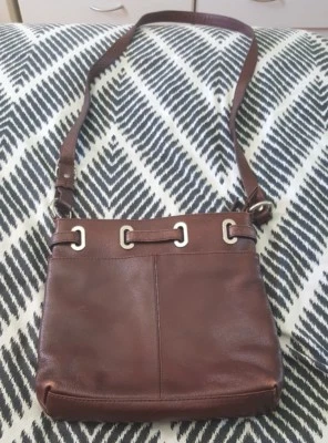 CELLINI Bolso Bandolera de Hombro Bolso de Mano Boho Cuero Marrón Chocolate India B41 Foto 1 de 3
