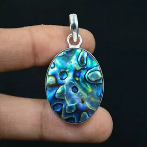 Colgante de joyería hecha a mano de plata de ley 925 con concha de abulón para regalo - Imagen 1 de 2
