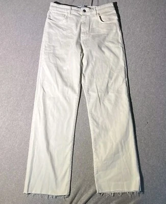 Jeans Mavi Barcelona para mujer talla 30 beige tiro alto pierna ancha dobladillo crudo  Foto 1 de 4