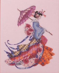 Cross Stitch Chart / Pattern ~ Mirabilia Miss Cherry Blossom #MD153 - Picture 1 of 4