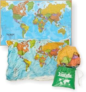 Waypoint Geographic World ScrunchMap, Portable, Easy-to-Store Map 