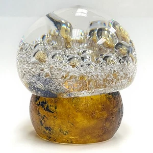 Fermacarte in vetro artistico Kosta Boda design moderno a fungo anni 70 firmato - Foto 1 di 9