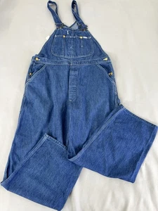 Salopette da lavoro vintage Lee blu denim bavaglini made in USA anni 70 - Foto 1 di 13