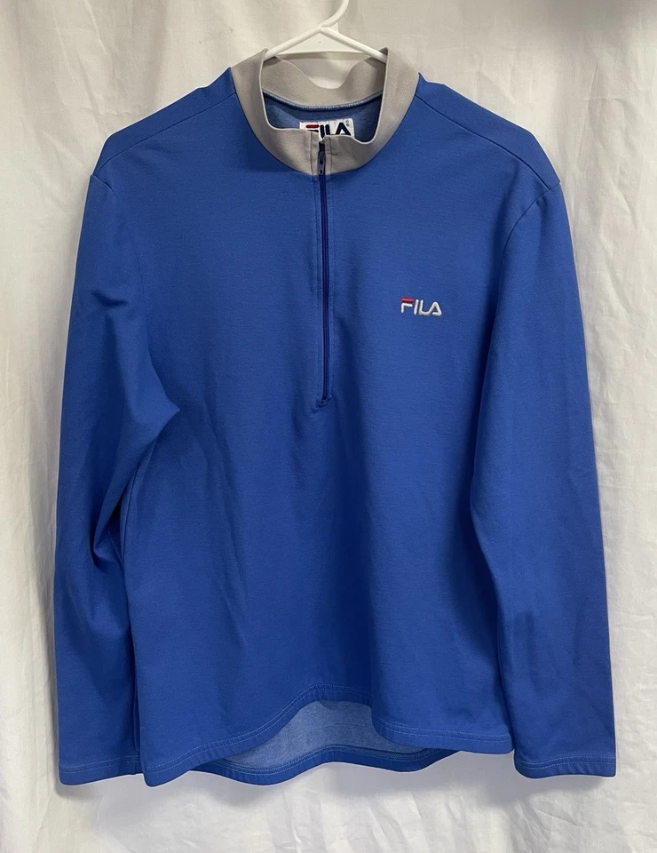 CAMISETA DE CICLISMO VINTAGE 90’S FILA Hombre AZUL POLIÉSTER Gris L/S Talla GRANDE Foto 1 de 4