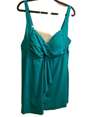 Nuevo traje de baño de una pieza para mujer Catherines traje de baño talla 24W verde Foto 1 de 4