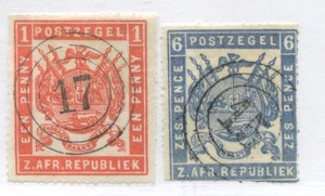 Transvaal 1870 1d and 6d used - Picture 1 of 1