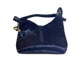 Bolso de hombro LouLou de la Falaise pelo de becerro cuero latón lobo - negro 16”x12”x5 - Imagen 1 de 9