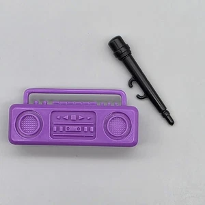 VINTAGE ANNÉES 90 DANCE MOVES TERESA VIOLET RADIO BOOM BOX NOIR ACCESSOIRE MIRCOPHONE - Photo 1/5