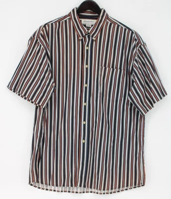 Camisa Munsingwear Masculina XL Listra Multicolorida Manga Curta Botão Algodão - Imagem 1 de 4