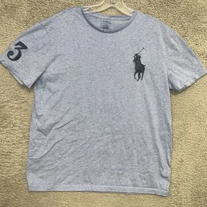 Polo Ralph Lauren T Shirt Herren Gr. L Blau Big Pony Blau Bestickt Logo Tee - Bild 1 von 9
