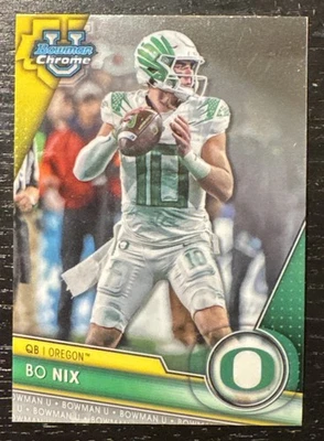 2023 Bowman U Chrome Football Bo Nix Oregon Ducks Denver Broncos Rookie - Image 1 of 2