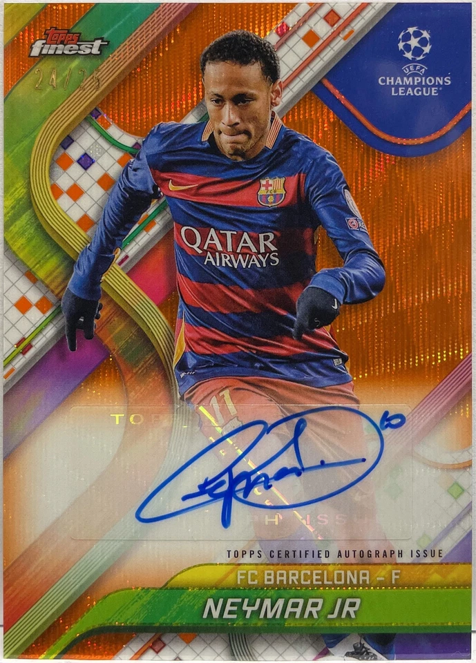 Neymar Jr 25/25 Autograph Orange Wave Topps Finest UCC 2024/25 - Bild 1 von 2