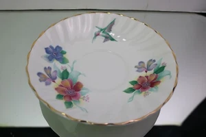 Crown Dorset Staffordshire Platillo Colibrí Hueso Multicolor Flores Inglaterra - Imagen 1 de 5