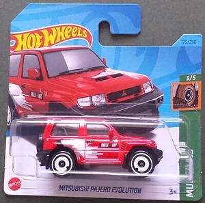 HOT WHEELS 2023 MITSUBISHI PAJERO EVOLUTION, RED, SHORT CARD. - Picture 1 of 1