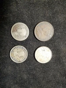 4 monedas canadienses vintage 3 25 centavos 1967 1955 1940 y un centavo 1918 - Imagen 1 de 2