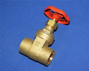Löt Muffenschieber 22 mm Messing Absperrschieber Absperrventil zum löten - Bild 1 von 6