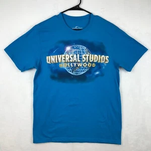 Universal Studios Hollywood Globe T Shirt Mens Medium Blue Spell Out Theme Park - Picture 1 of 12